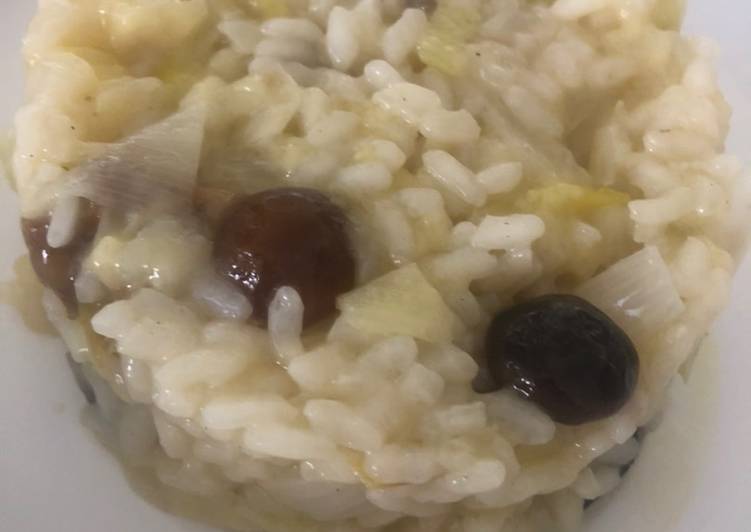 Risotto de setas, habas y gambas (en Newcook)