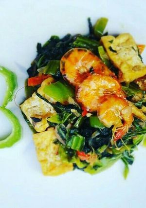 Foto resep Tumis sawi bungkuk (sawi pahit) plus tahu udang