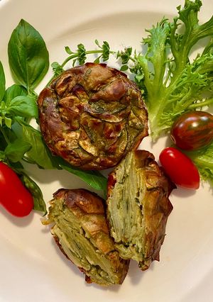 Une photo de Cake salé invisible aux pommes de terre et courgettes