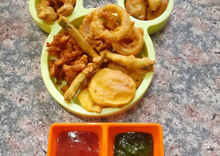 Easiest Way to Prepare Speedy Chana dal pakode1 batter 6 types of bhajiyas bhajiya platter