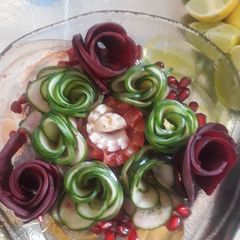 A picture of Beetroot cucumber salad.