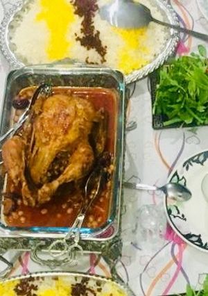 عکسی از دستور مرغ شكم پر مجلسي