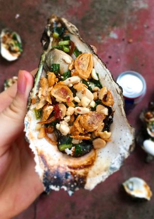Hình của món Hầu nướng mỡ hành.
