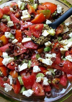 A picture of Cold Lentil and Salad Dish.
