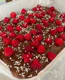 Cukormentes brownie málnával