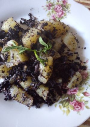Una foto de Morcilla con papa