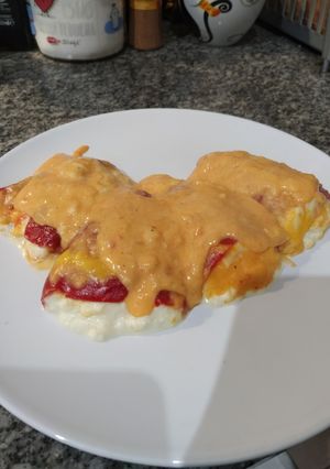 Una foto de Pimientos rellenos de brandada de bacalao