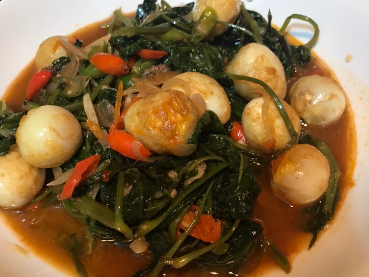 Bagaimana Membuat Tumis Kangkung Puyuh Pedas, Enak