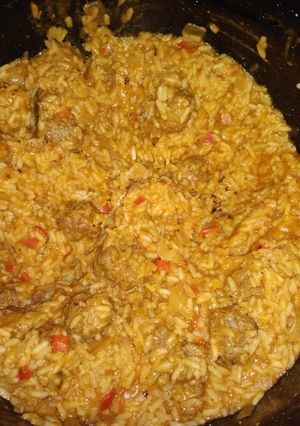 Una foto de Guiso de arroz con albóndigas