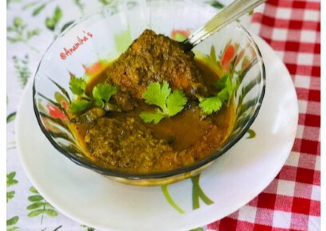 Radhuni Katla/Rui or Bengal Carpe in the Wild Celery Seeds Curry