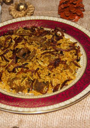 A picture of Bangalore Shivaji Military Hotel Style Mutton Dum Biryani.