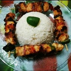 Chicken Shashlik😋🐔🍢 A picture of Chicken Shashlik😋🐔🍢.