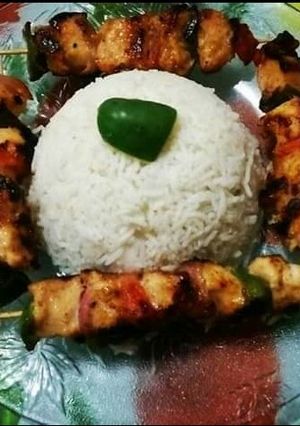 A picture of Chicken Shashlik😋🐔🍢.