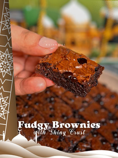 Foto resep Fudgy Brownies with Shiny Crust