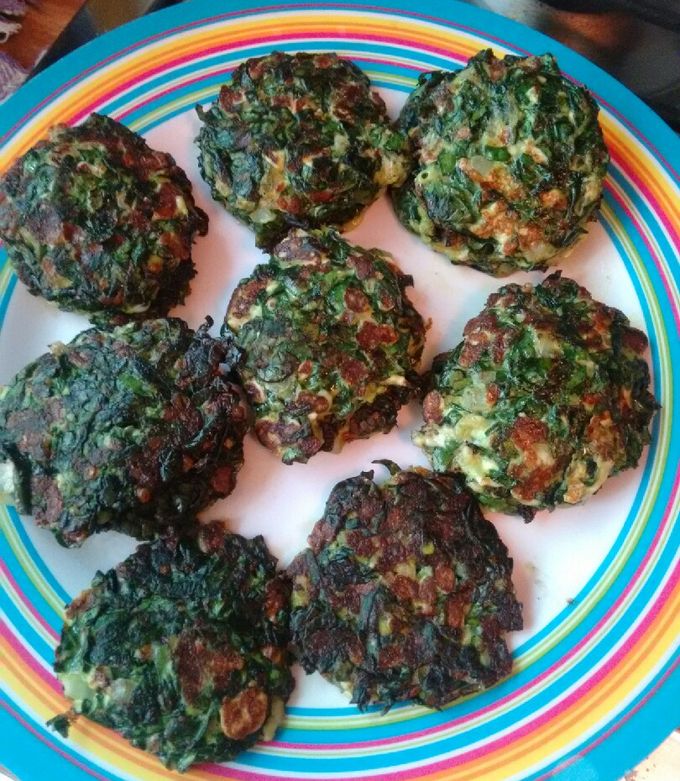 Una foto de Tortitas de espinaca con queso