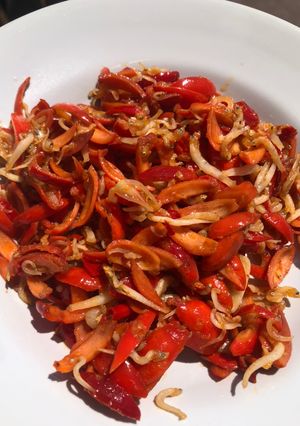Foto resep Kulit Melinjo Teri Pedas
