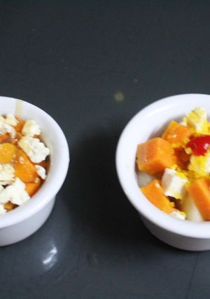 Una foto de Melón con boniato y queso