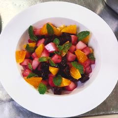 A picture of Beetroot melon orange Salad.