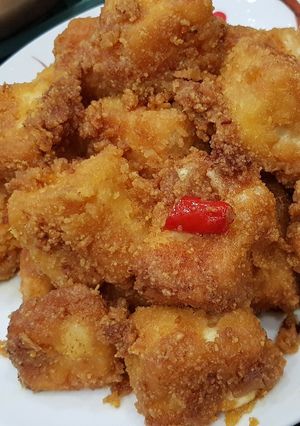 Hình của món Đậu hũ non sốt trứng muối.