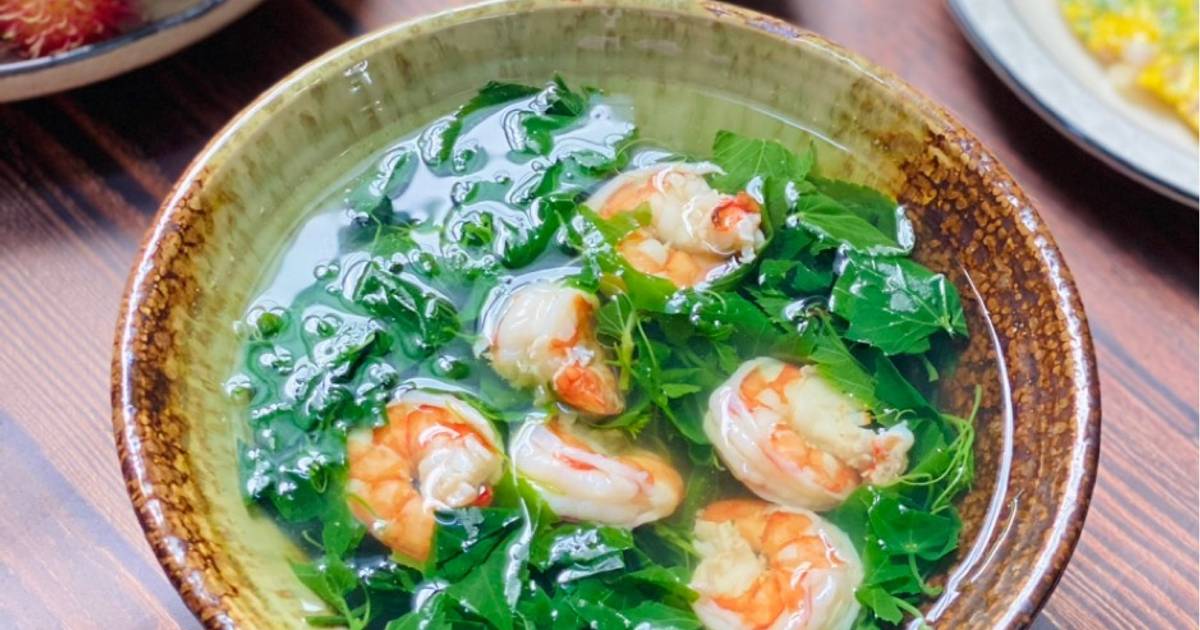 Cách Làm Món Canh Rau Tập Tàng Nấu Tôm của Rose Truong - Cookpad