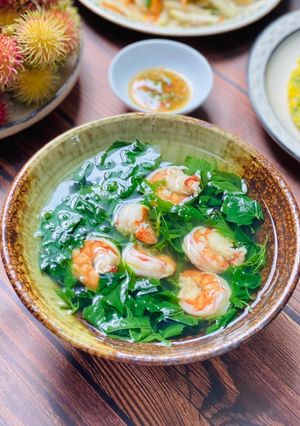 Hình của món Canh Rau Tập Tàng Nấu Tôm.
