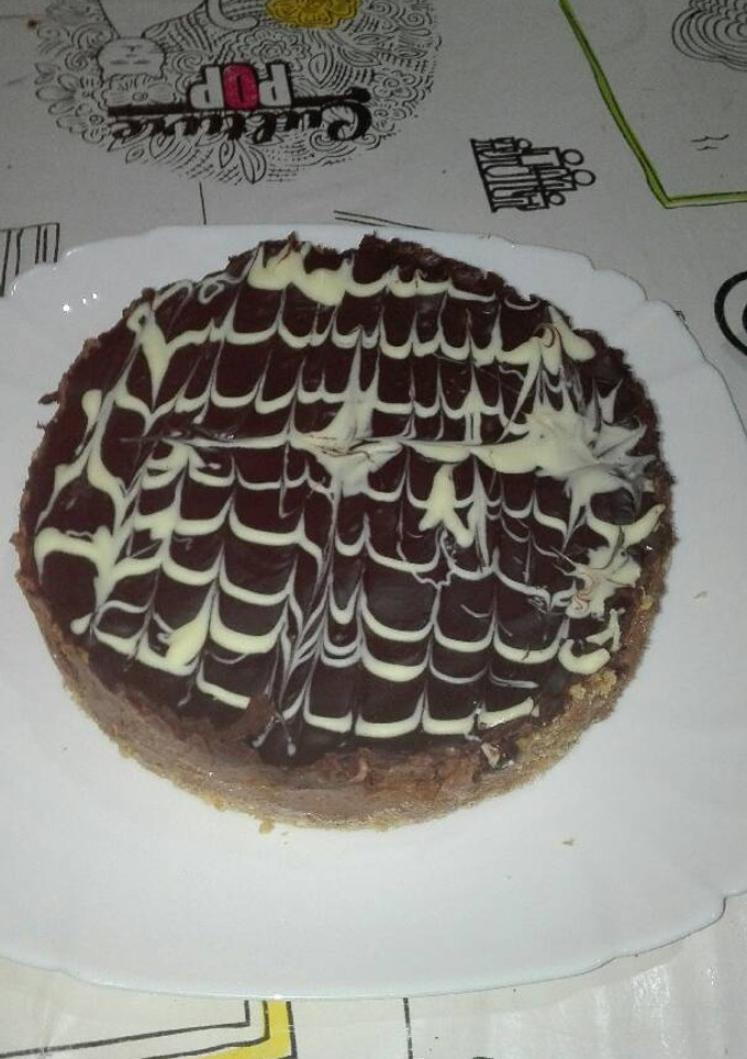 Una foto de Tarta de queso y chocolate 