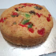 A picture of Vanilla cake with cherries #revival contest.