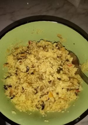 Una foto de Cuscús con mariscos