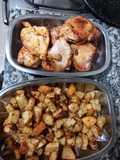 Pollo en la Parrigas con Papas al Horno