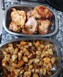 Pollo en la Parrigas con Papas al Horno