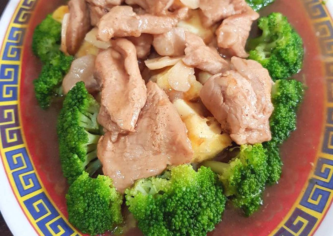 Brokoli Cah Daging Babi Saus Tiram