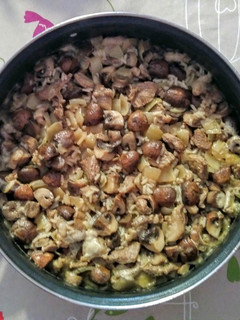 Una foto de Risotto de cordero con champiñones Portobello