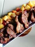 Ceafă de porc cu legume la cuptor