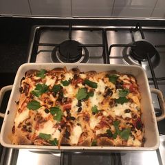 A picture of Pork enchiladas.