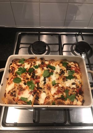 A picture of Pork enchiladas.