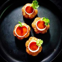 Noodles cheese stuffed cutlets A picture of Noodles cheese stuffed cutlets.
