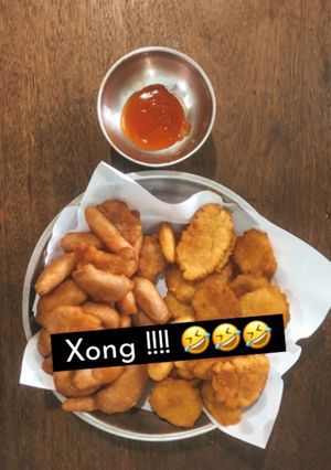 Hình của món Bánh khoai lang, khoai mỡ chiên.