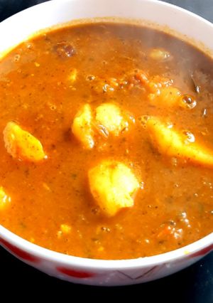 A picture of No onion garlic potato curry/ Aloo sabzi at home.