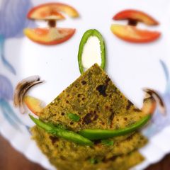 A picture of Bindi(Okra) paratha.