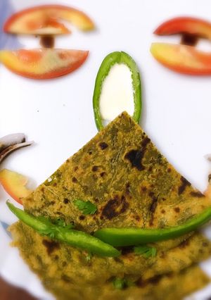 A picture of Bindi(Okra) paratha.