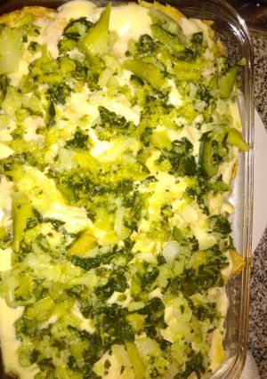 Una foto de Panqueques relleno de verduras y carne😍