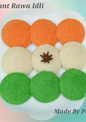 A picture of Tri colour Rava Idli.