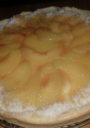 Una foto de 🍑Tarta frutal de DURAZNO🍑