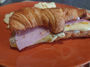 A picture of ham and cheese croissant