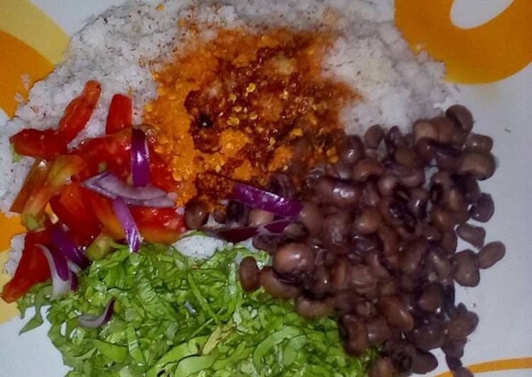 Steps to Make Ultimate Dambu with beans and salad