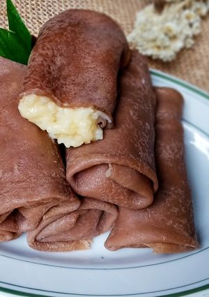 Foto resep Dadar Gulung Cokelat isi Vla