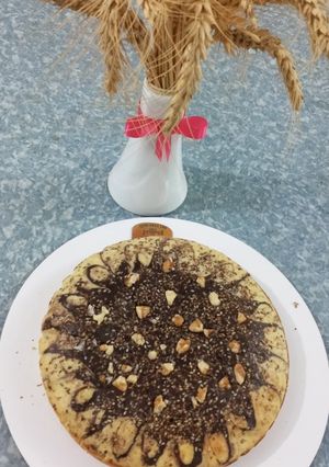 عکسی از دستور کیک ۲رنگ با کنجد و گردو😋