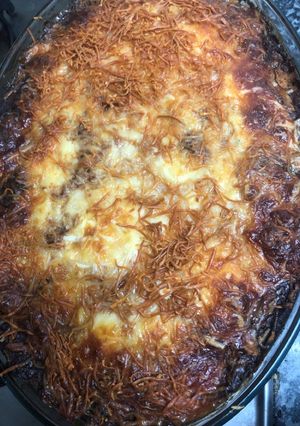 Una foto de 290. Pastel de coliflor, ternera picada, espinacas y roquefort (principal verdura)