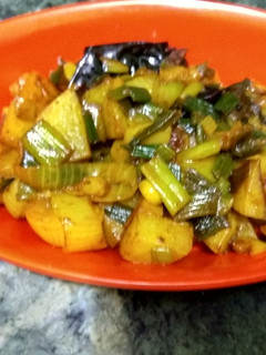A picture of Spring Onion sabji.