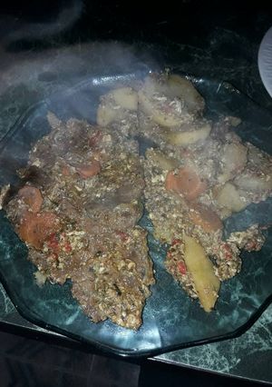 Una foto de Bifes a la portuguesa